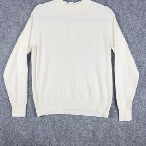 Hampshire Studio Petite Sweater PM Ivory Mock Neck Knit Pullover Soft Classic